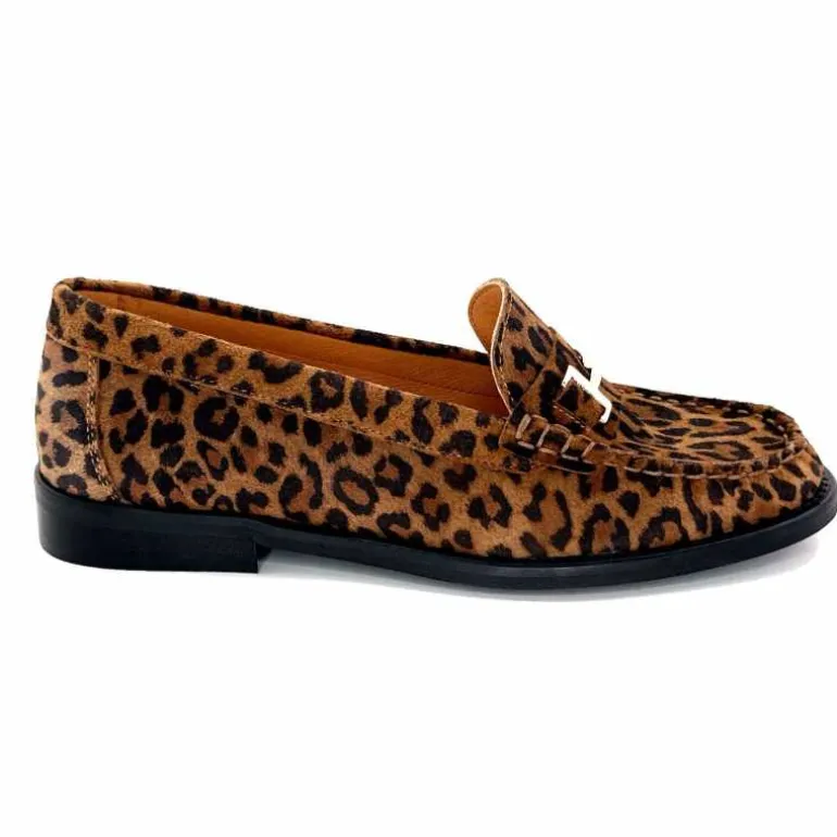 Ivoire0209b Mocassins Ivoire 13374 Daim Léo Léopard Discount