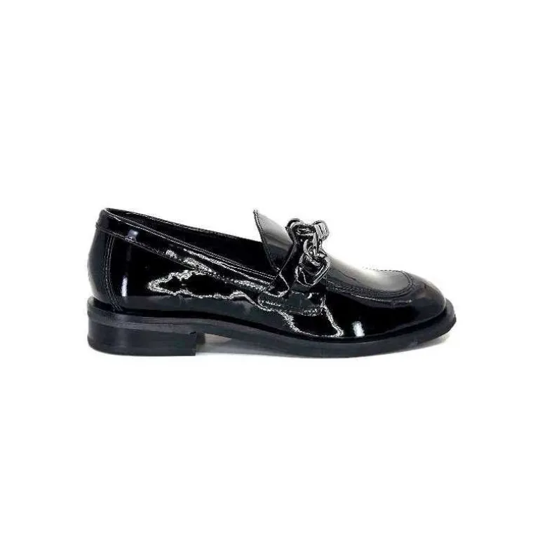 Ivoire0236a Mocassins Ivoire 77502 Falconi Cuir Vernis Noir Shop