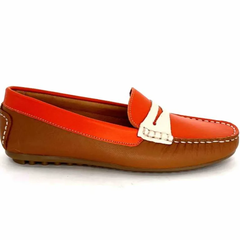 Ivoire0209b Mocassins Ivoire 10322 Sauvage Cuir Marron Beige Orange Best Sale