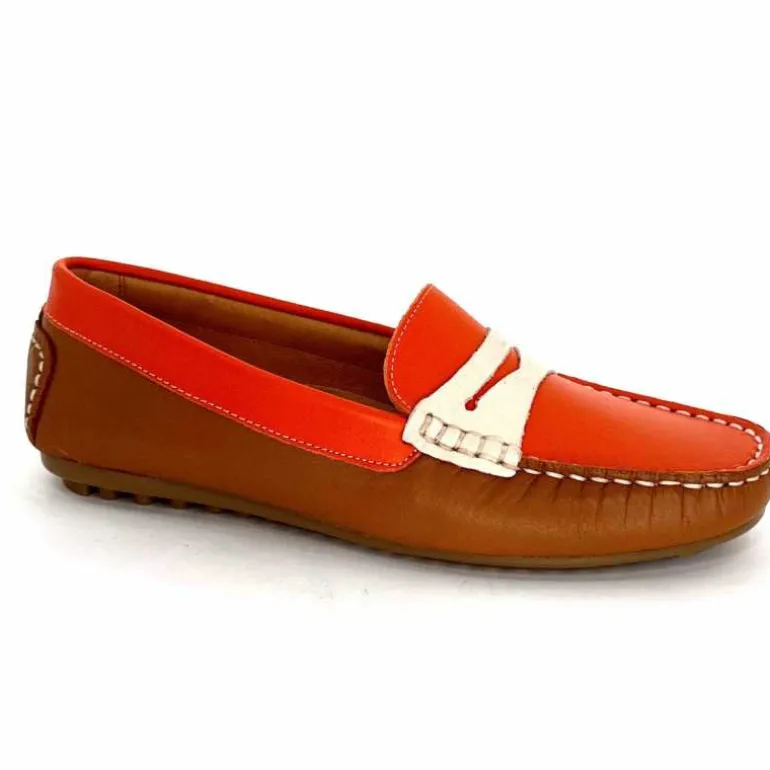 Ivoire0209b Mocassins Ivoire 10322 Sauvage Cuir Marron Beige Orange Best Sale