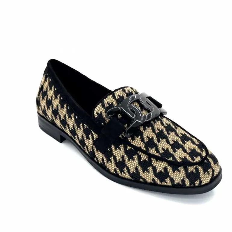 mocassins_ivoire__textile_noir_beige_3.webp Ivoire0317a Mocassins Ivoire 2230127 Textile Beige Noir Best
