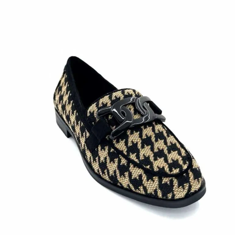 mocassins_ivoire__textile_noir_beige_4.webp Ivoire0317a Mocassins Ivoire 2230127 Textile Beige Noir Best
