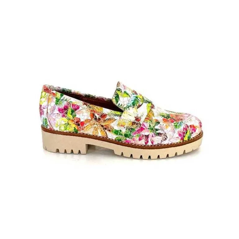 Ivoire0036a Mocassins Ivoire Cv5608 Cuir Imprimé Multicolore Fashion