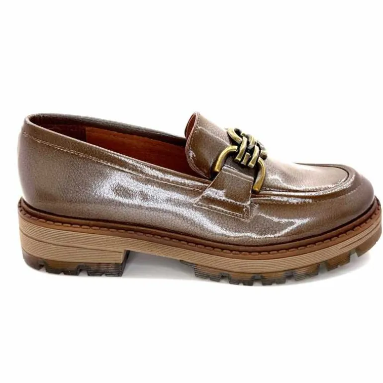 Ivoire0036a Mocassins Ivoire Cv5055 Cuir Vernis Taupe Online