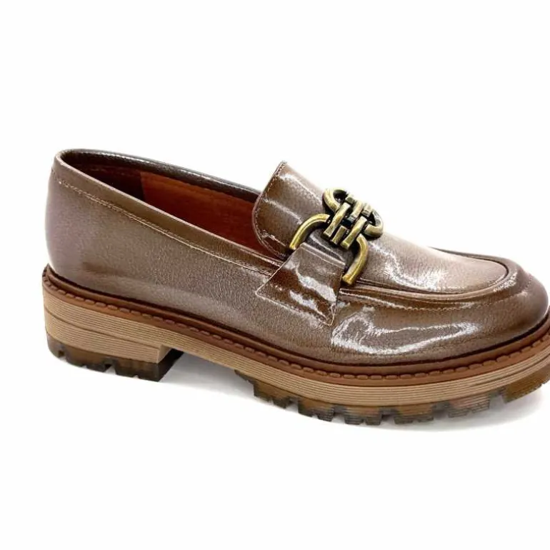 Ivoire0036a Mocassins Ivoire Cv5055 Cuir Vernis Taupe Online