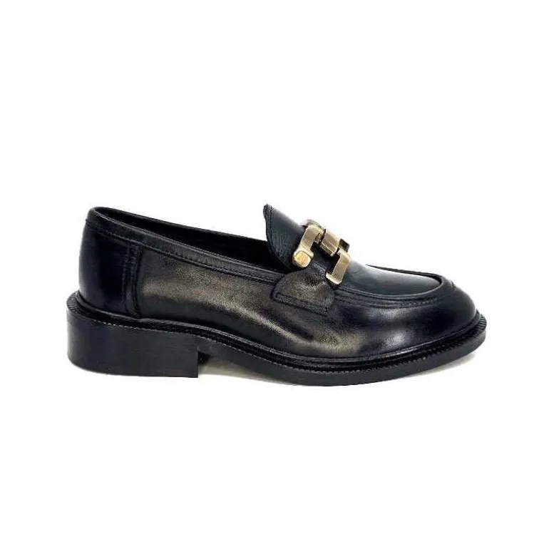 Ivoire0460a Mocassins Ivoire Jeissan 1 Cuir Noir Best Sale