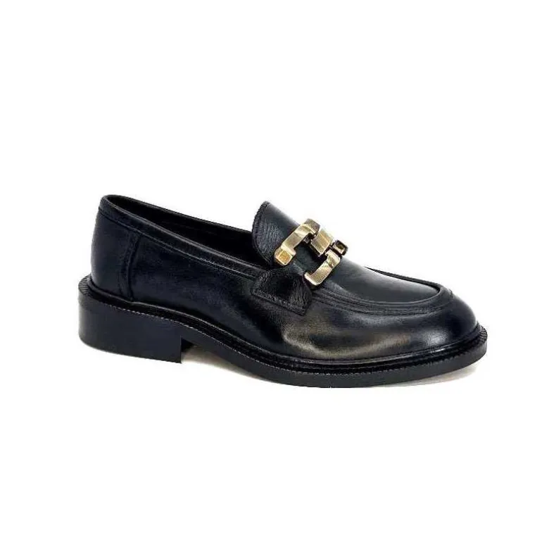 Ivoire0460a Mocassins Ivoire Jeissan 1 Cuir Noir Best Sale