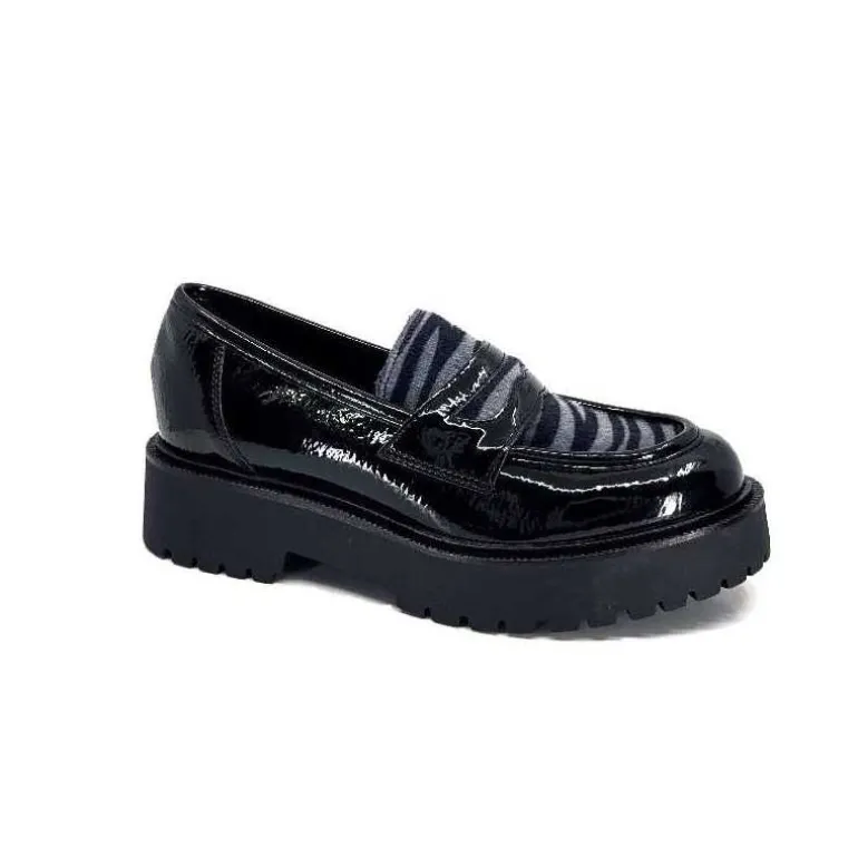 Ivoire0130a Mocassins Ivoire 1m4883 Cuir Vernis Noir Online