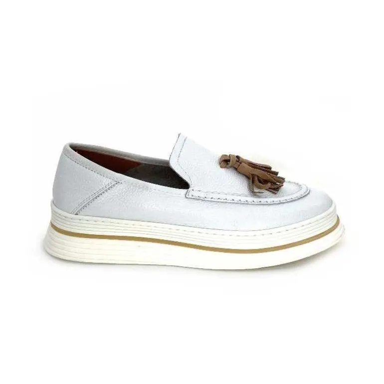 XSA Mocassins Léger 9863 Cuir Bianco Blanc Best Sale