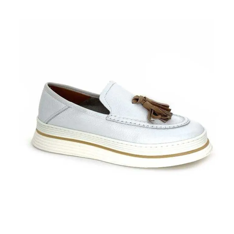 XSA Mocassins Léger 9863 Cuir Bianco Blanc Best Sale