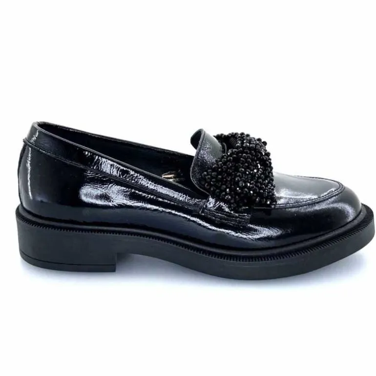 Myma Mocassins 7822/00 Cuir Vernis Frippé Noir Online