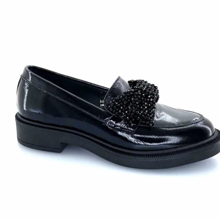 Myma Mocassins 7822/00 Cuir Vernis Frippé Noir Online