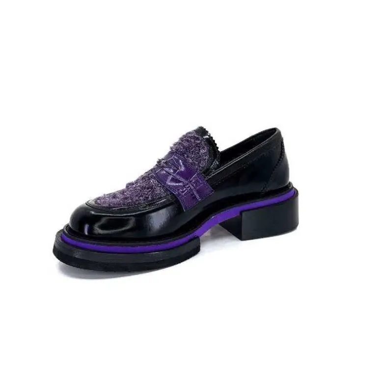 mocassins_pertini__d_cuir_noir_violet_10.webp Pertini Mocassins 32416 D7 Cuir Violet Noir Flash Sale