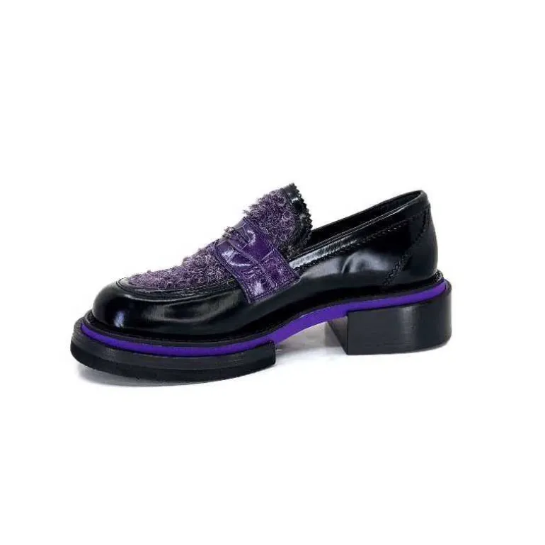 mocassins_pertini__d_cuir_noir_violet_11.webp Pertini Mocassins 32416 D7 Cuir Violet Noir Flash Sale