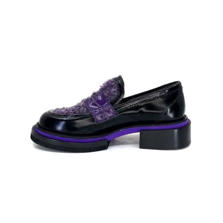mocassins_pertini__d_cuir_noir_violet_12.webp Pertini Mocassins 32416 D7 Cuir Violet Noir Flash Sale