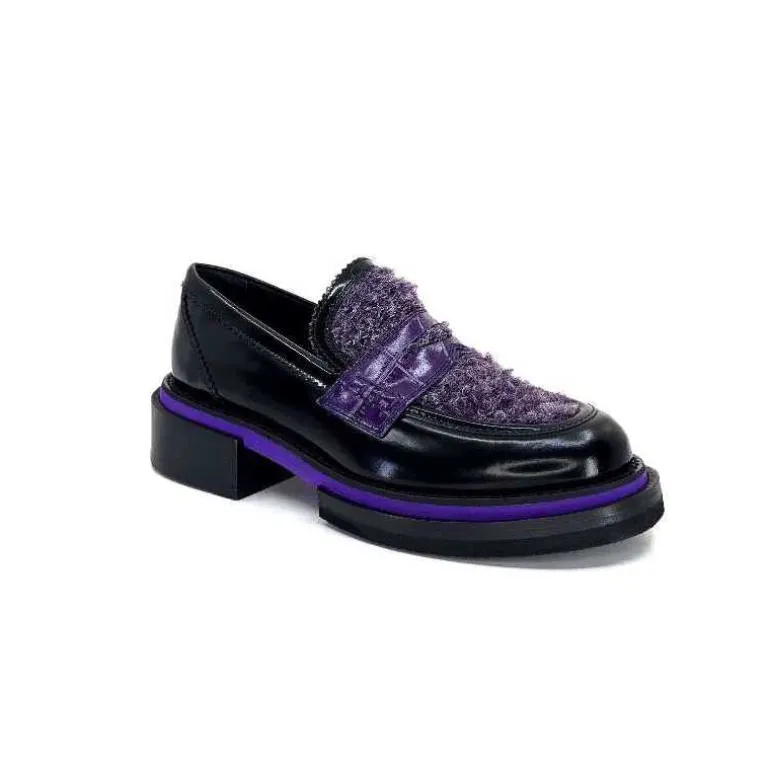 mocassins_pertini__d_cuir_noir_violet_2.webp Pertini Mocassins 32416 D7 Cuir Violet Noir Flash Sale