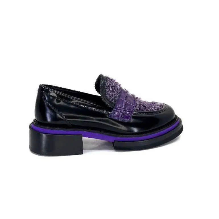 mocassins_pertini__d_cuir_noir_violet_23.webp Pertini Mocassins 32416 D7 Cuir Violet Noir Flash Sale