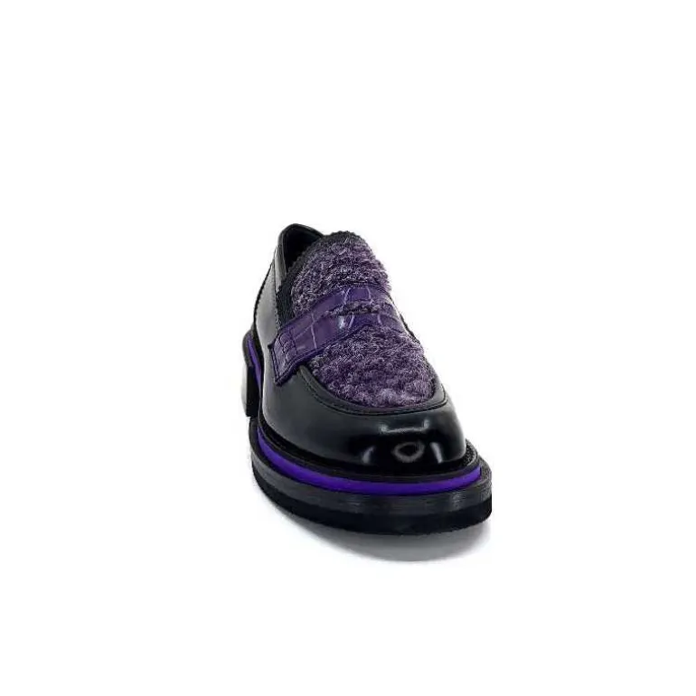mocassins_pertini__d_cuir_noir_violet_5.webp Pertini Mocassins 32416 D7 Cuir Violet Noir Flash Sale