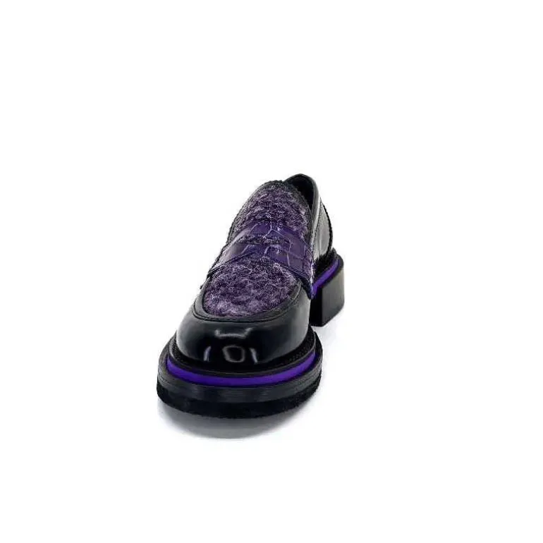 mocassins_pertini__d_cuir_noir_violet_7.webp Pertini Mocassins 32416 D7 Cuir Violet Noir Flash Sale