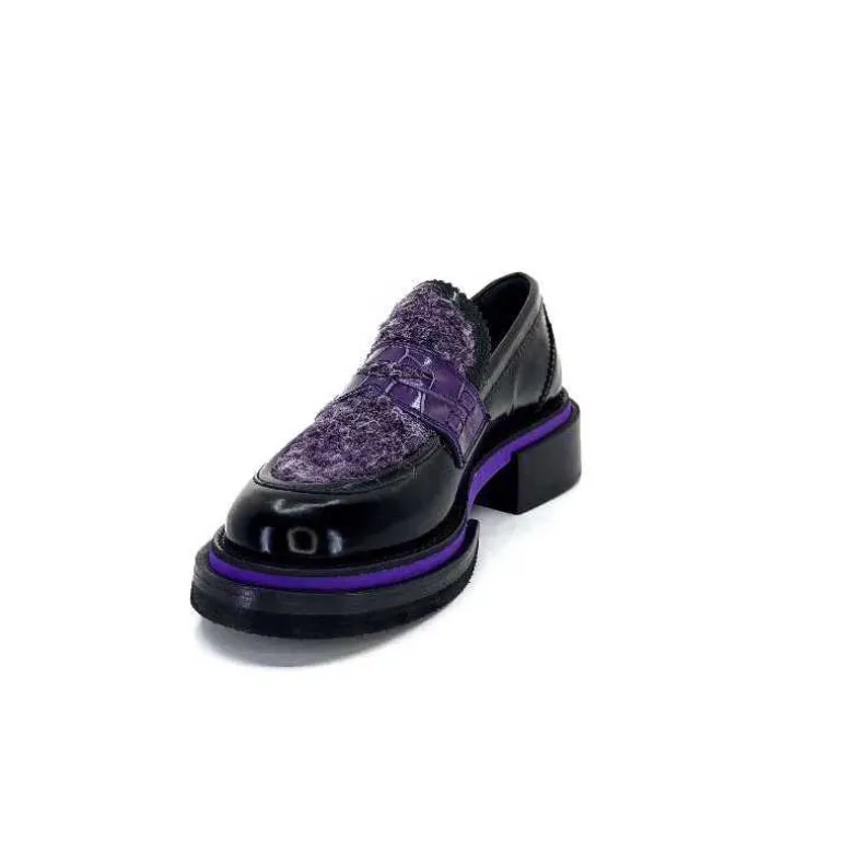 mocassins_pertini__d_cuir_noir_violet_8.webp Pertini Mocassins 32416 D7 Cuir Violet Noir Flash Sale