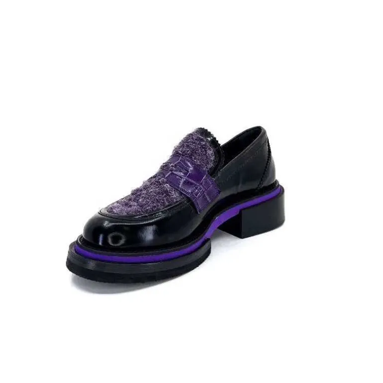 mocassins_pertini__d_cuir_noir_violet_9.webp Pertini Mocassins 32416 D7 Cuir Violet Noir Flash Sale