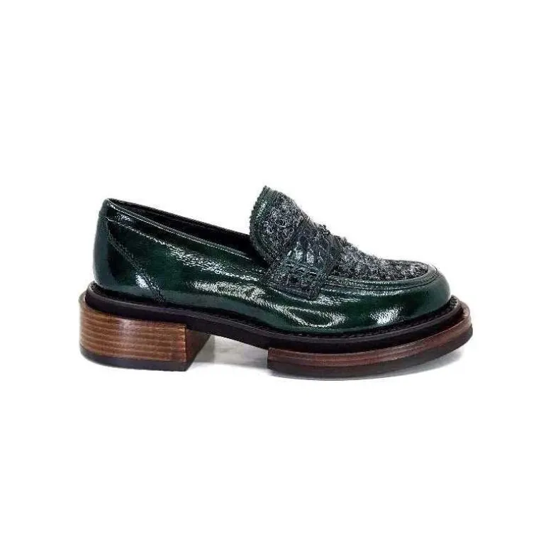 Pertini Mocassins 32416 D8 Cuir Vernis Vert Clearance