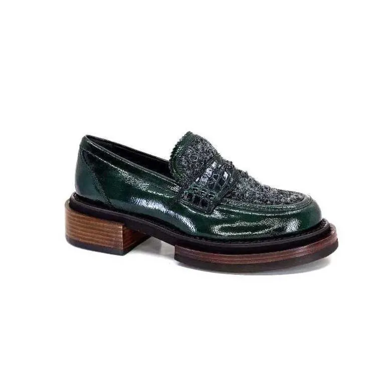 Pertini Mocassins 32416 D8 Cuir Vernis Vert Clearance