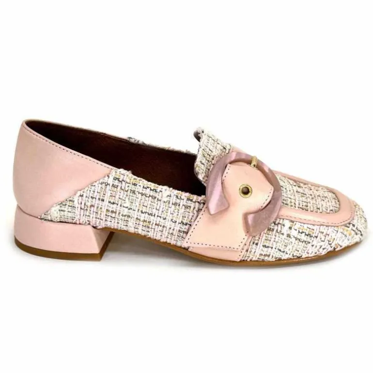 Philippe Morvan Mocassins 5030 Pm01 Cuir &amp; Textile Rose Online