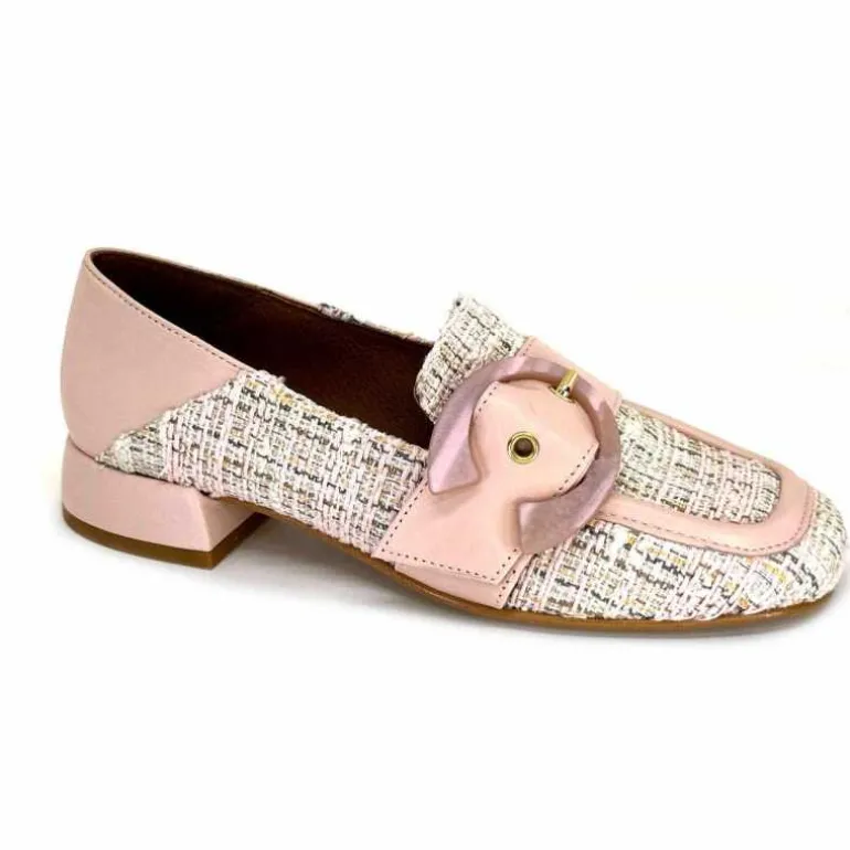Philippe Morvan Mocassins 5030 Pm01 Cuir &amp; Textile Rose Online