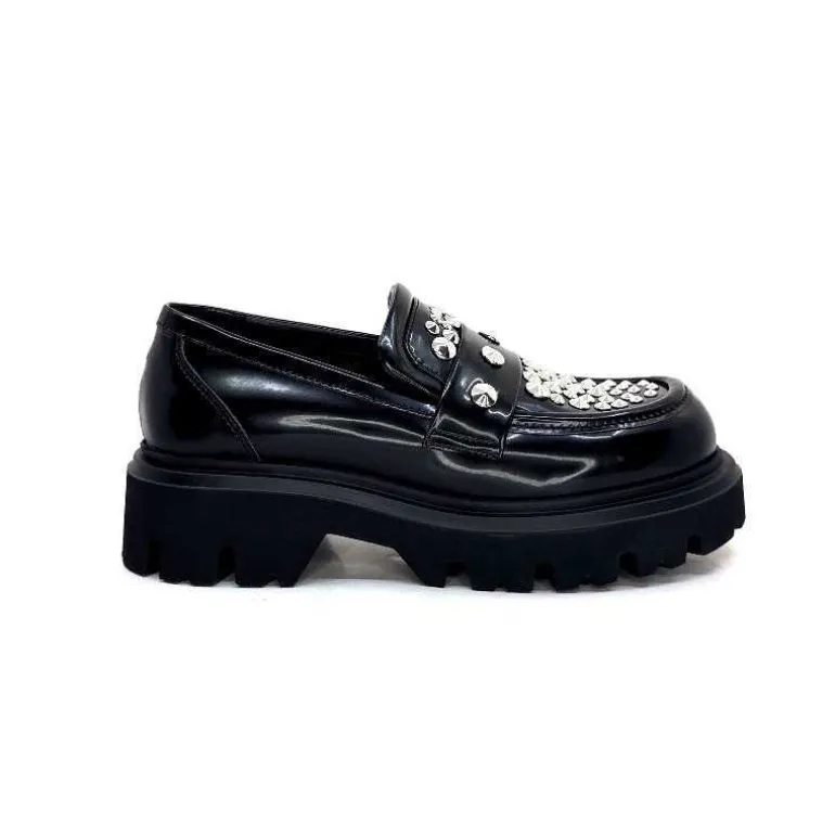 Elena iachi Mocassins Plateforme Strategia A5508T Cuir Noir Clearance