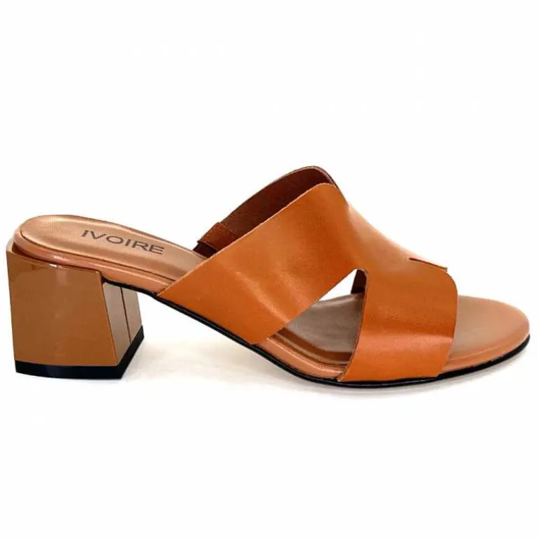 Ivoire0352 Mules à Talon Ivoire F1555 Dario 3 Cuir Cognac Marron Best
