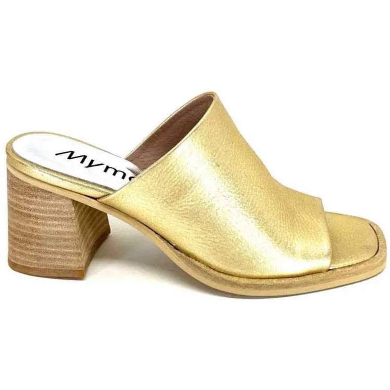 Myma Mules à Talon 7770 Cuir Or Shop