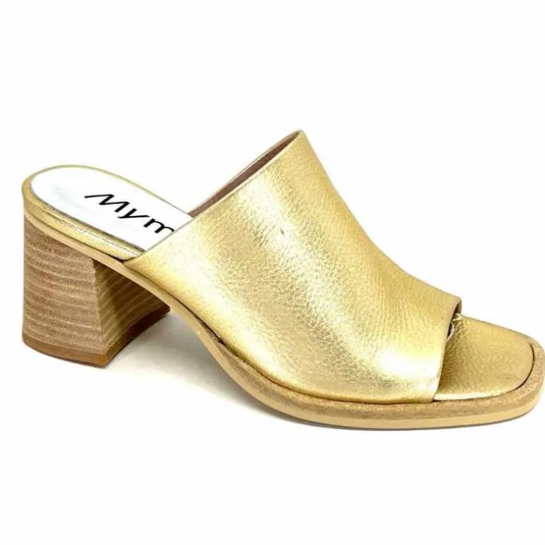 Myma Mules à Talon 7770 Cuir Or Shop
