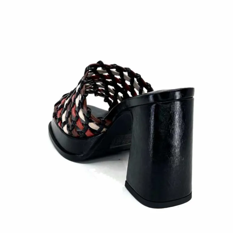 noa harmon Mules à Talon 9711 M06 Cuir Multicolore Noir Sale