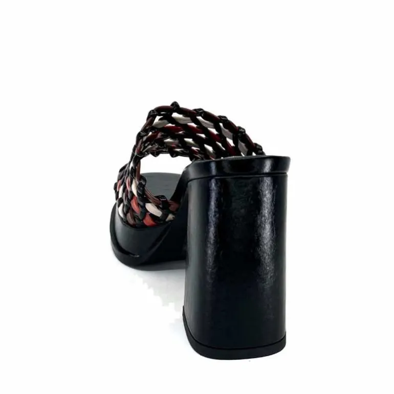 noa harmon Mules à Talon 9711 M06 Cuir Multicolore Noir Sale