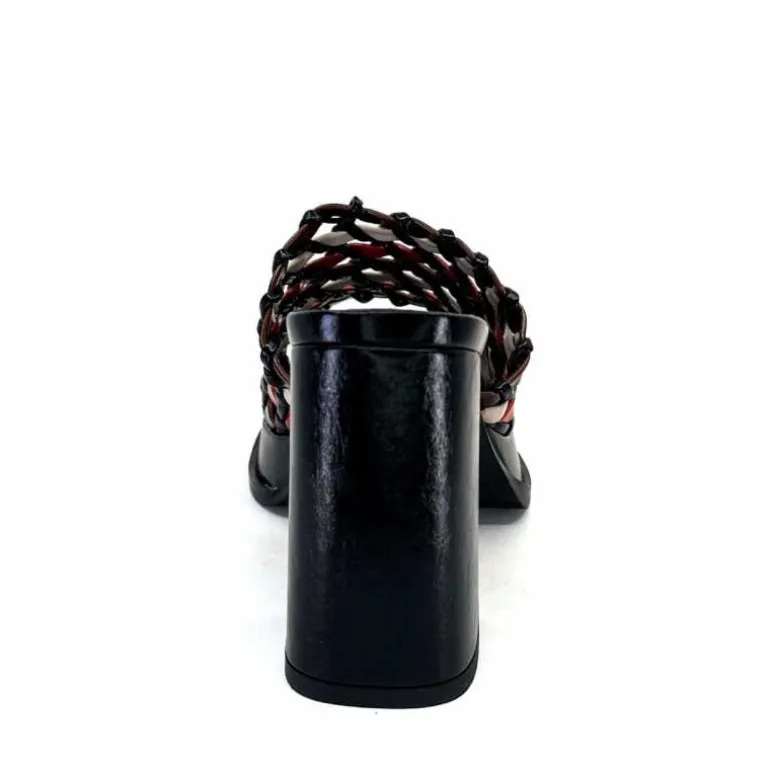 noa harmon Mules à Talon 9711 M06 Cuir Multicolore Noir Sale