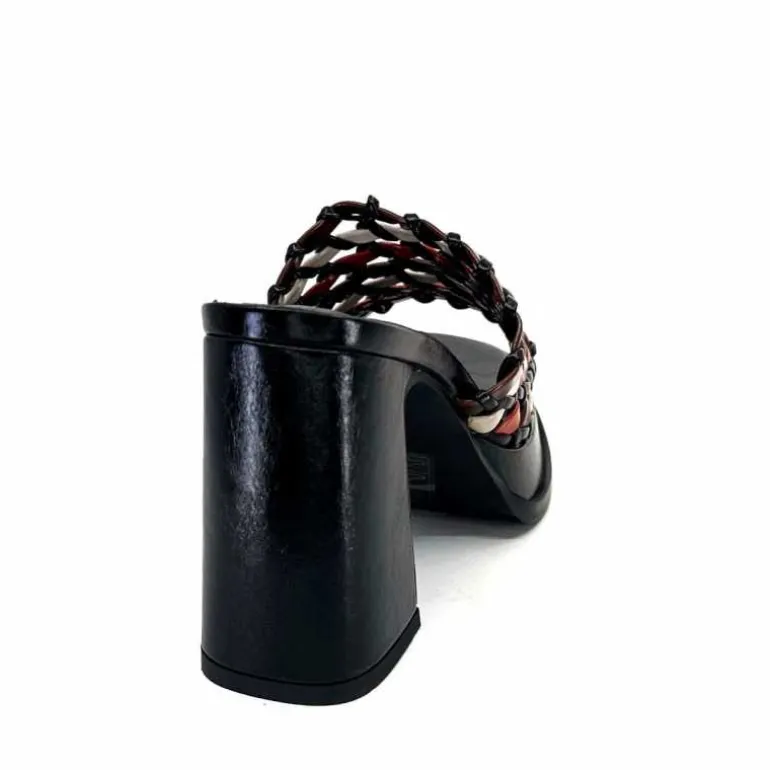 noa harmon Mules à Talon 9711 M06 Cuir Multicolore Noir Sale