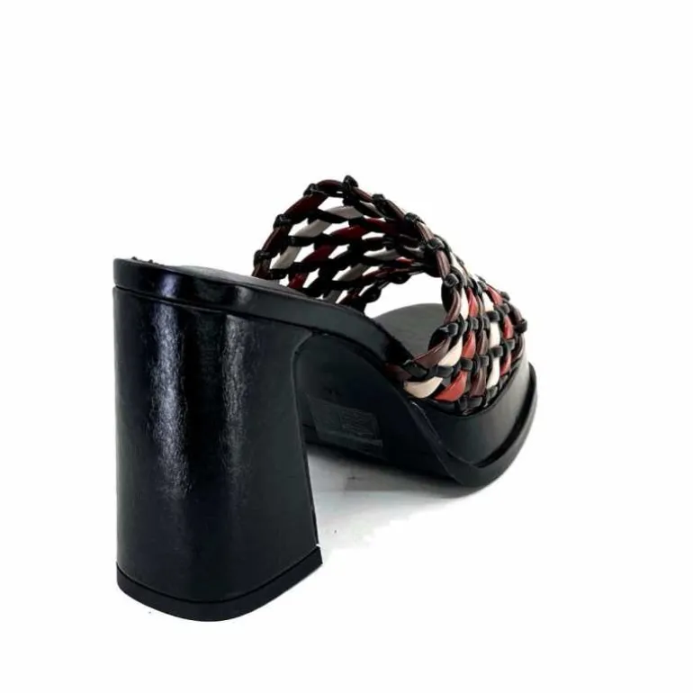 noa harmon Mules à Talon 9711 M06 Cuir Multicolore Noir Sale