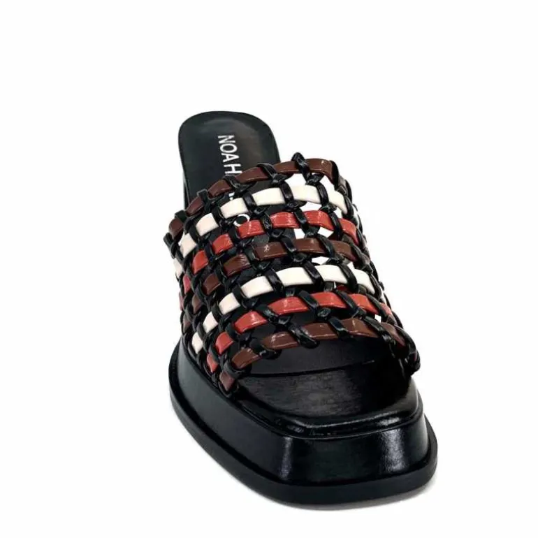 noa harmon Mules à Talon 9711 M06 Cuir Multicolore Noir Sale
