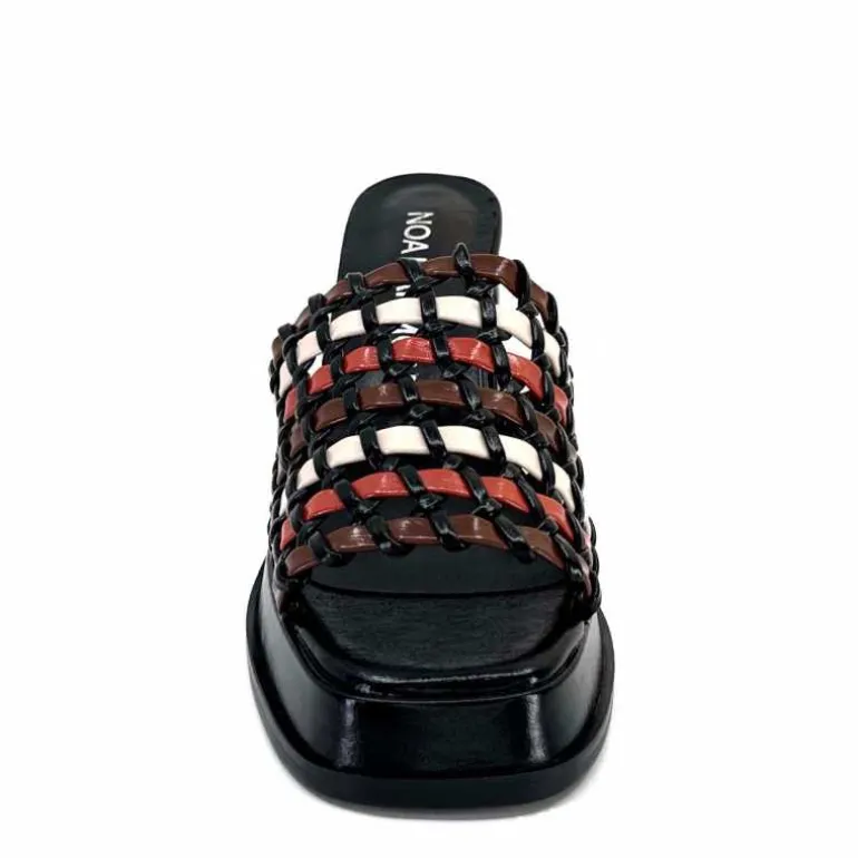 noa harmon Mules à Talon 9711 M06 Cuir Multicolore Noir Sale