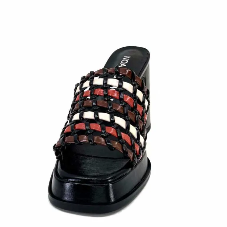 noa harmon Mules à Talon 9711 M06 Cuir Multicolore Noir Sale