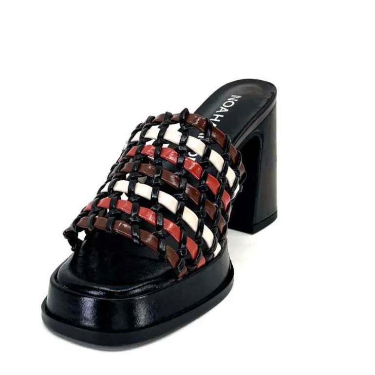 noa harmon Mules à Talon 9711 M06 Cuir Multicolore Noir Sale