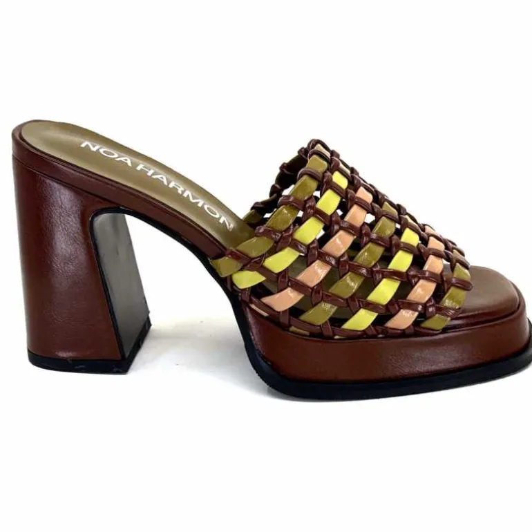 noa harmon Mules à Talon 9711 M06 Multi Marron New