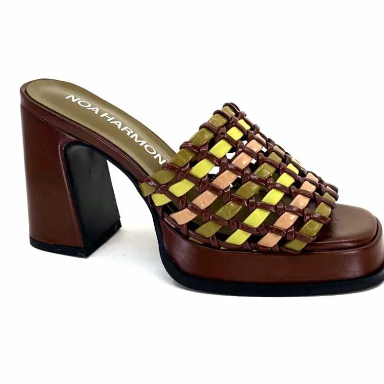 noa harmon Mules à Talon 9711 M06 Multi Marron New