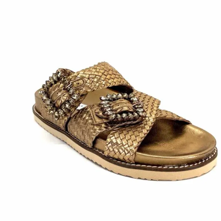 mules_compenses_inuovo__cuir_bronze_3.webp Inuovo Mules Compensées 355052 Cuir Bronze Or Hot