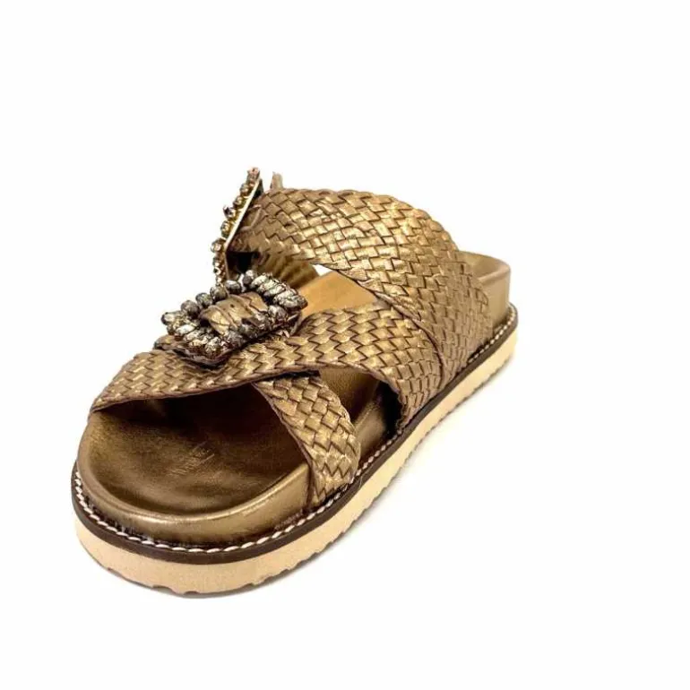 mules_compenses_inuovo__cuir_bronze_8.webp Inuovo Mules Compensées 355052 Cuir Bronze Or Hot