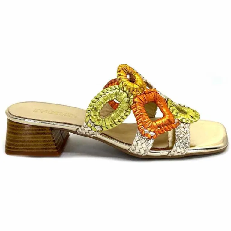 Ivoire0303 Mules Ivoire 21036 Cuir Or Jaune Orange Multicolore Outlet