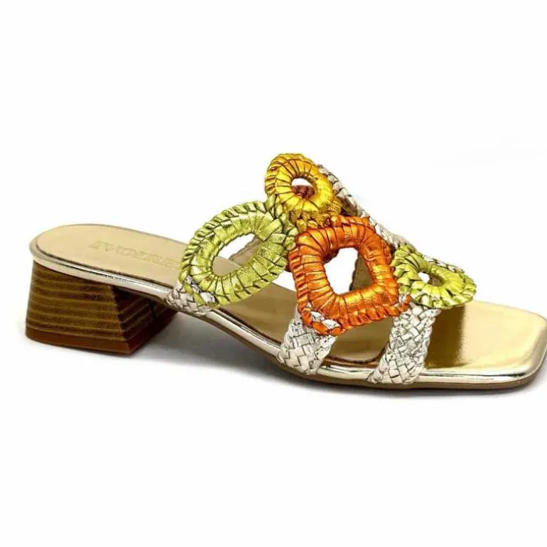 Ivoire0303 Mules Ivoire 21036 Cuir Or Jaune Orange Multicolore Outlet