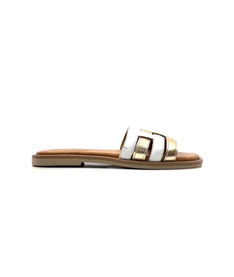 382-ivoire Mules Ivoire Tml 28 Cuir Blanc Or BlancOr Discount