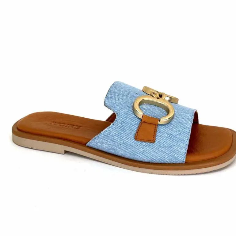 382-ivoire Mules Ivoire Tml 27-1 Textile Bleu Cheap